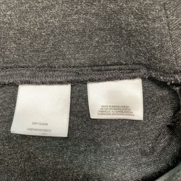 Kasper Pants Women 10 P Gray Ponte Stretch Knit Straight Leg High Waist Pullon - Picture 4 of 11